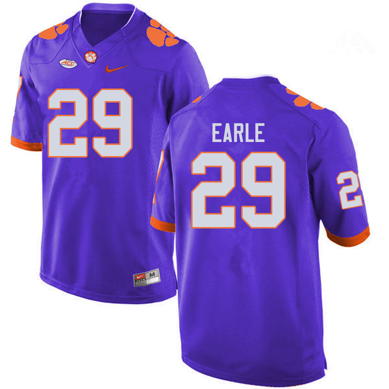 Men #29 Hampton Earle Clemson Tigers College Football Jerseys Sale-Purple